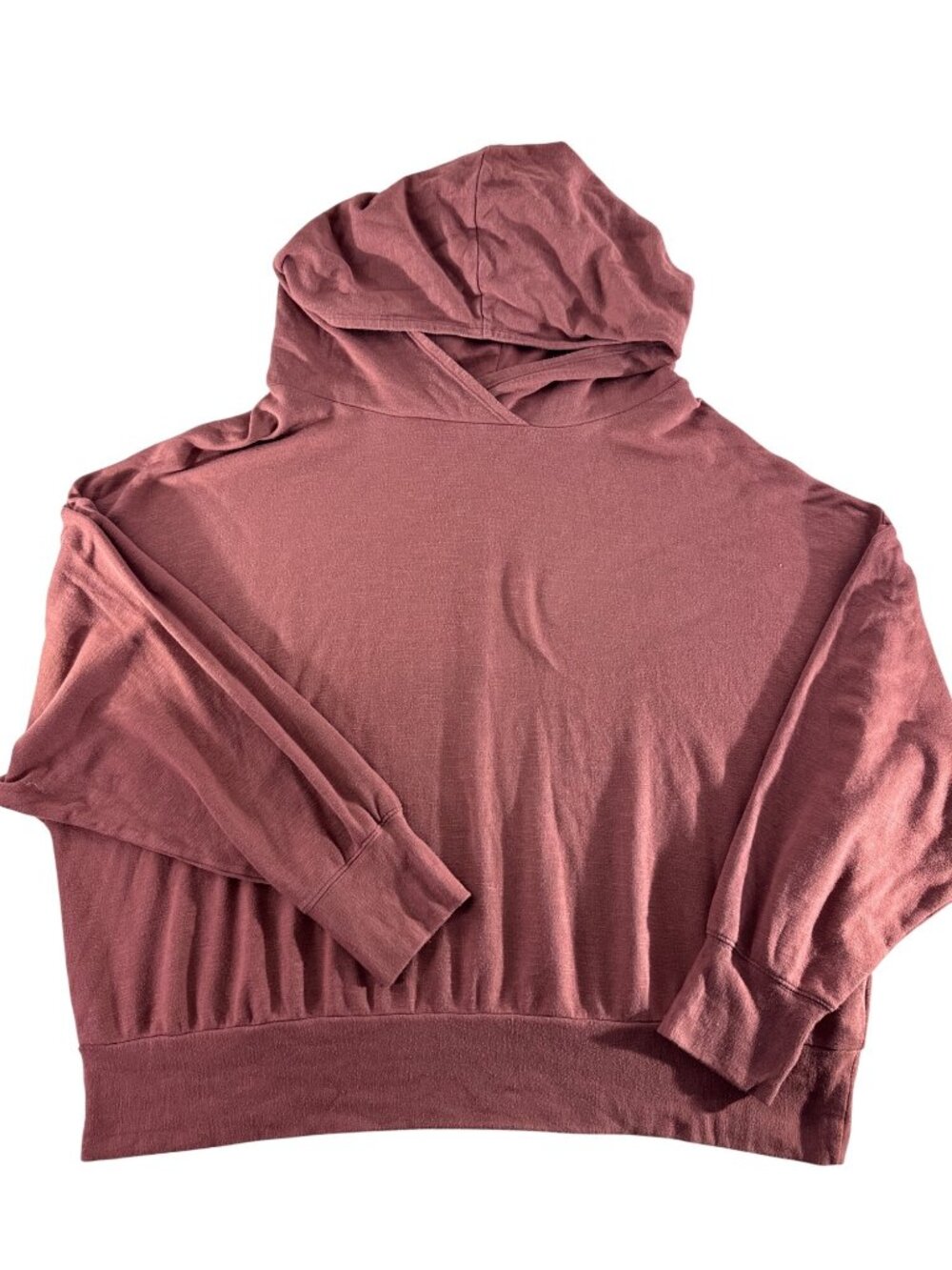 Fabletics Brisa Hoodie Womens 2X Mauve Dusty Rose Pullover Rayon Blend Cozy Warm